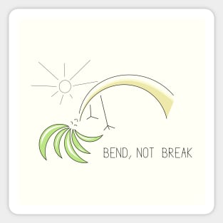 Bend not break palm tree inspirational drawing Sticker